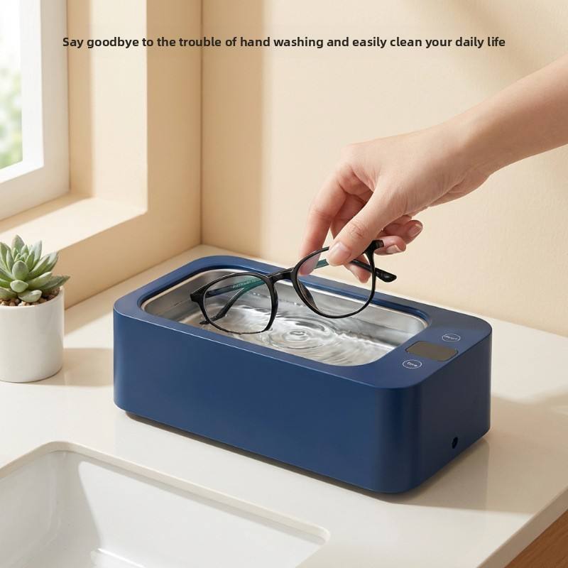 Jewelry Glasses Dental Watch Small Mini Portable Sonic Washing Bath Waterproof Professional Digital Ultrasonic Cleaner 12 V&EU Plug