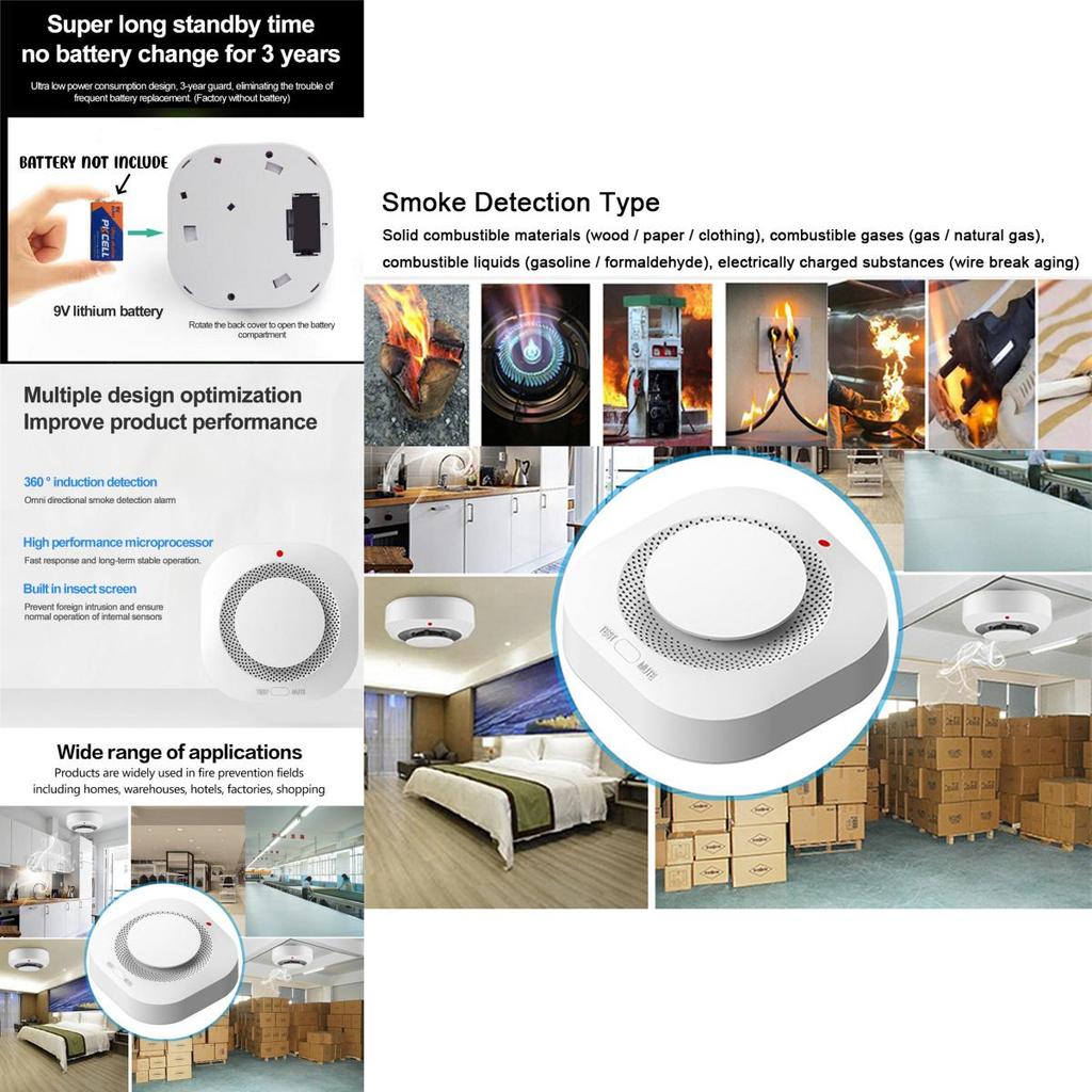 Alarmă detector de fum fără fir pentru uz casnic și comercial