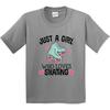 Inktastic Just A Girl Who Loves Skating Youth T-Shirt Vintage Cute Tee Children
