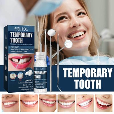 Cola de reparo dental conveniente efeito rápido plasticidade eficaz com ferramenta de limpeza tipo foice oral