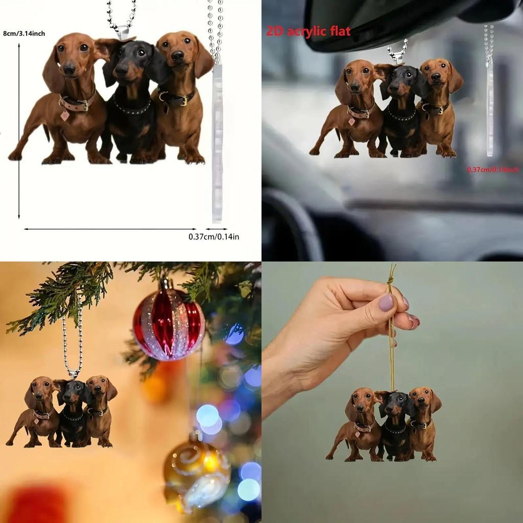 Acrylic Dog Cute Car Hanging Ornament For Rearview Mirror Simple Interior Decoration