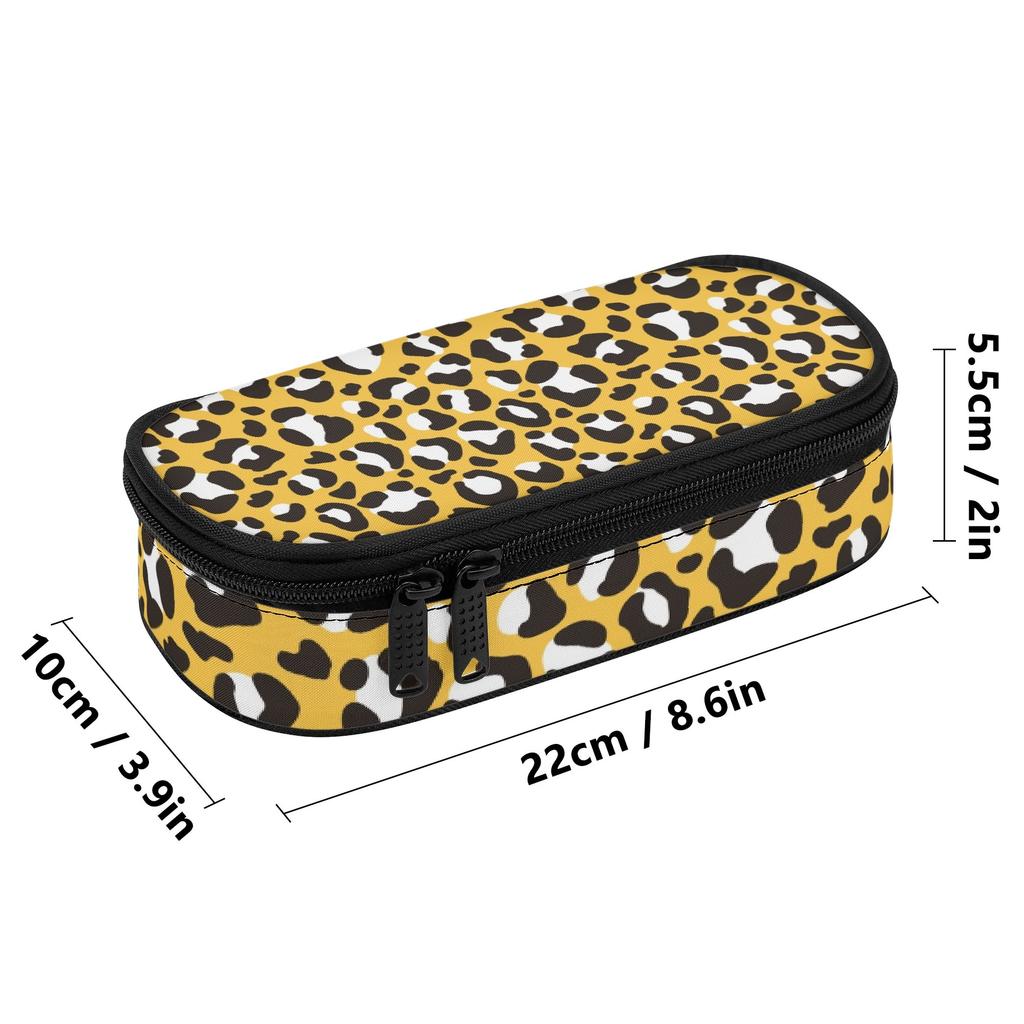 Pencil Case Printed 300D Polyester Zip Around Closure with Main Storage Mesh Pocket and Organized Pen Holders for School and Study