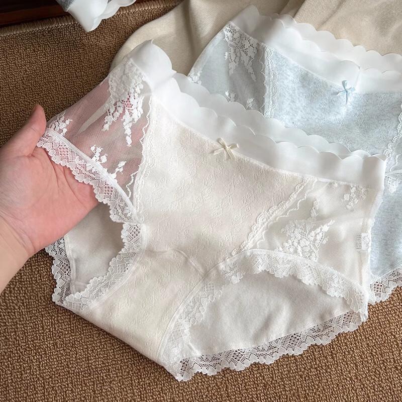 Women's Modal A-Class Baby Cotton Lace Antibacterial Mid-Waist Briefs
