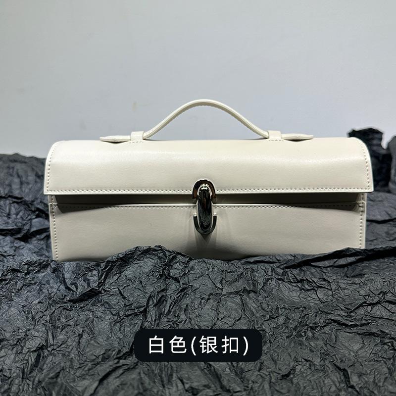 Italian New Light Luxury Long Handbag Slim Niche Design Retro Leather Women's Bag Small Square Bag