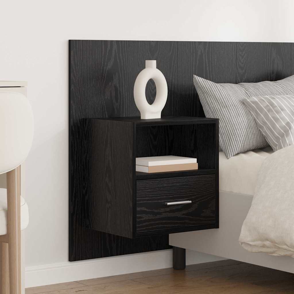 Headboard with Cabinets 3 Pcs Black Oak Effect Particleboard