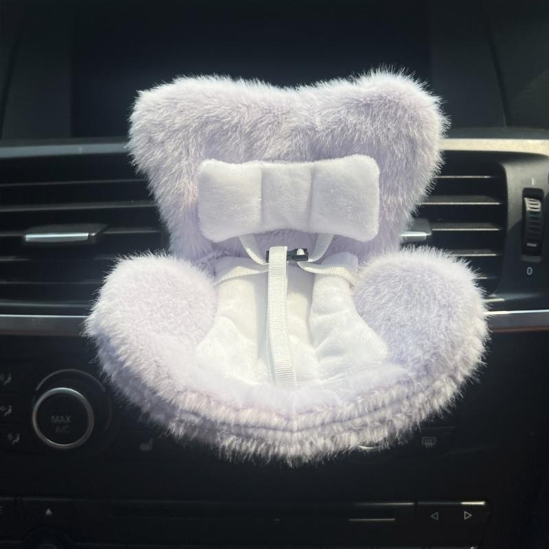 Plush Car Seat With Soft Cushion For Figure Dolls Adjustable Safety Strap Air Vent Clip Decors Collectible Accessory