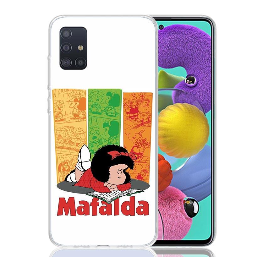 

Cartoon Cute Mafalda Phone Case For Samsung Galaxy A52 A32 A22 A12 A02S A50S A30S A51 A31 AA71 Note 20 Ultra 10 S10 Plus Galaxy Samsung A22 4G