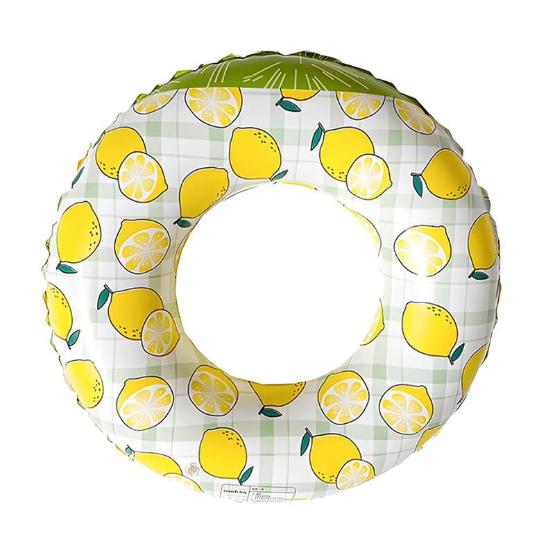 Adult Thickened Plaid Lemon Swimming Ring