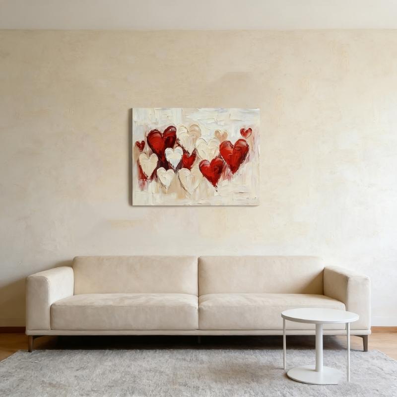 Heart Poster Canvas Wall Art Abstract Art Pictures Heart Wall Art Poster Canvas Printing for Wedding Home Office Decors