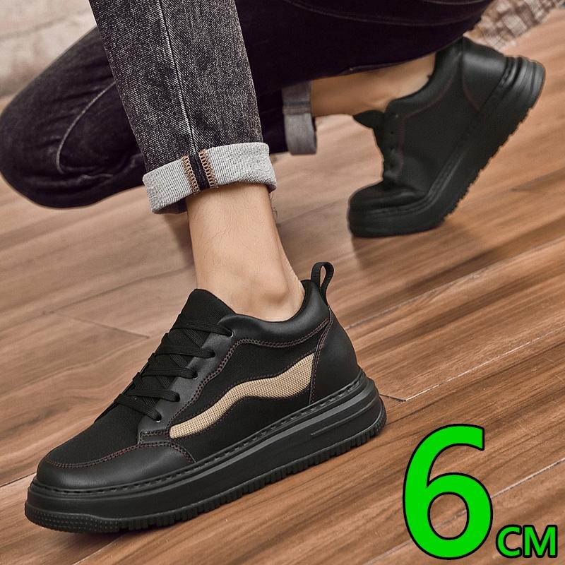 Mesh+Leather Height Increasing Elevator Shoes Men Woman Comfort Breathable Height Increase 6CM Man Sneakers Lift Casual Shoes