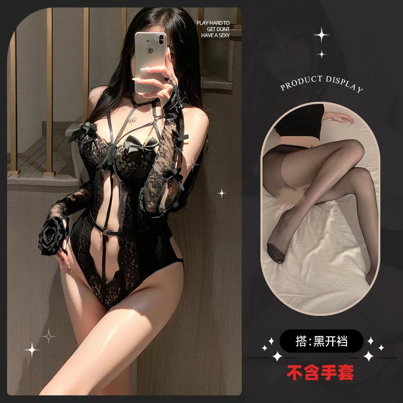 Sexy lingerie sexy royal sister temptation pure lace hollow perspective free gathering onesie plus size passion women