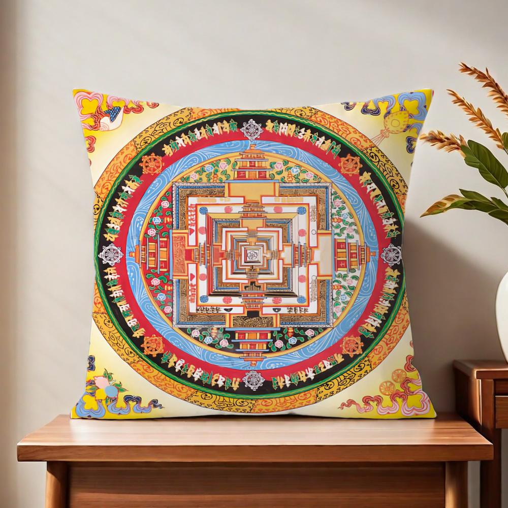 Ttibetan EthnicStyle Cards cushion cover For Pillow Printing Sofa Decoration Home Car Room Coffee Shop Office Nordic Simplicity