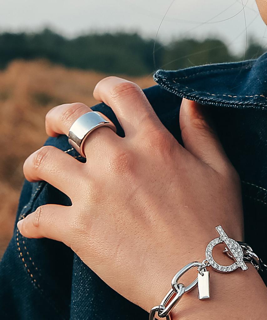 Sundaydiscoclub Flat Bold Ring Silver