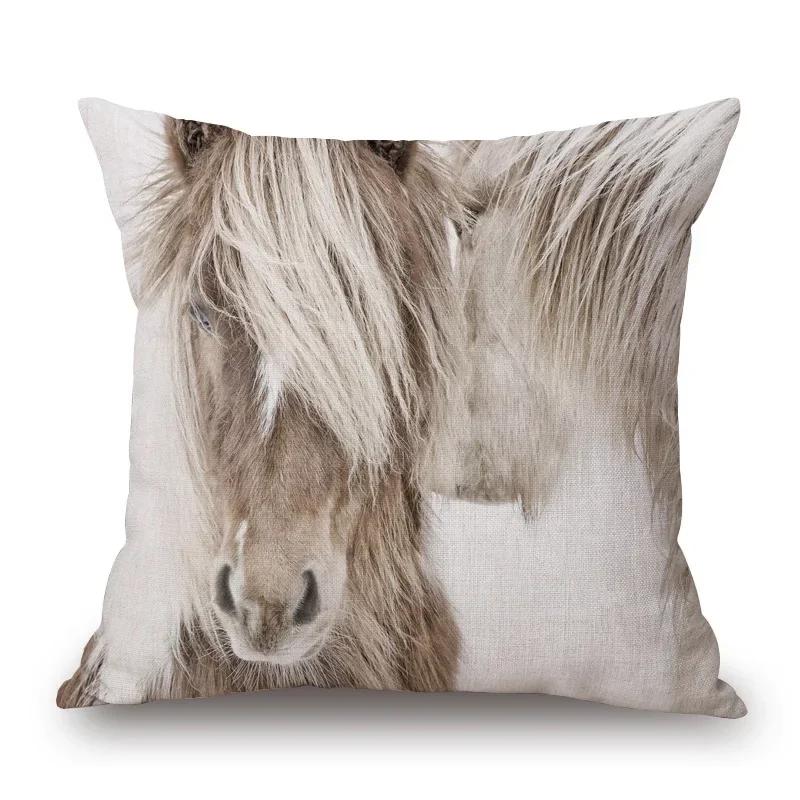 Чехол для подушки с изображением животных в скандинавском ретро-стиле наволочка с принтом коровы теленка оленя козы лося лисы и медведя 40x40cm 1400₽