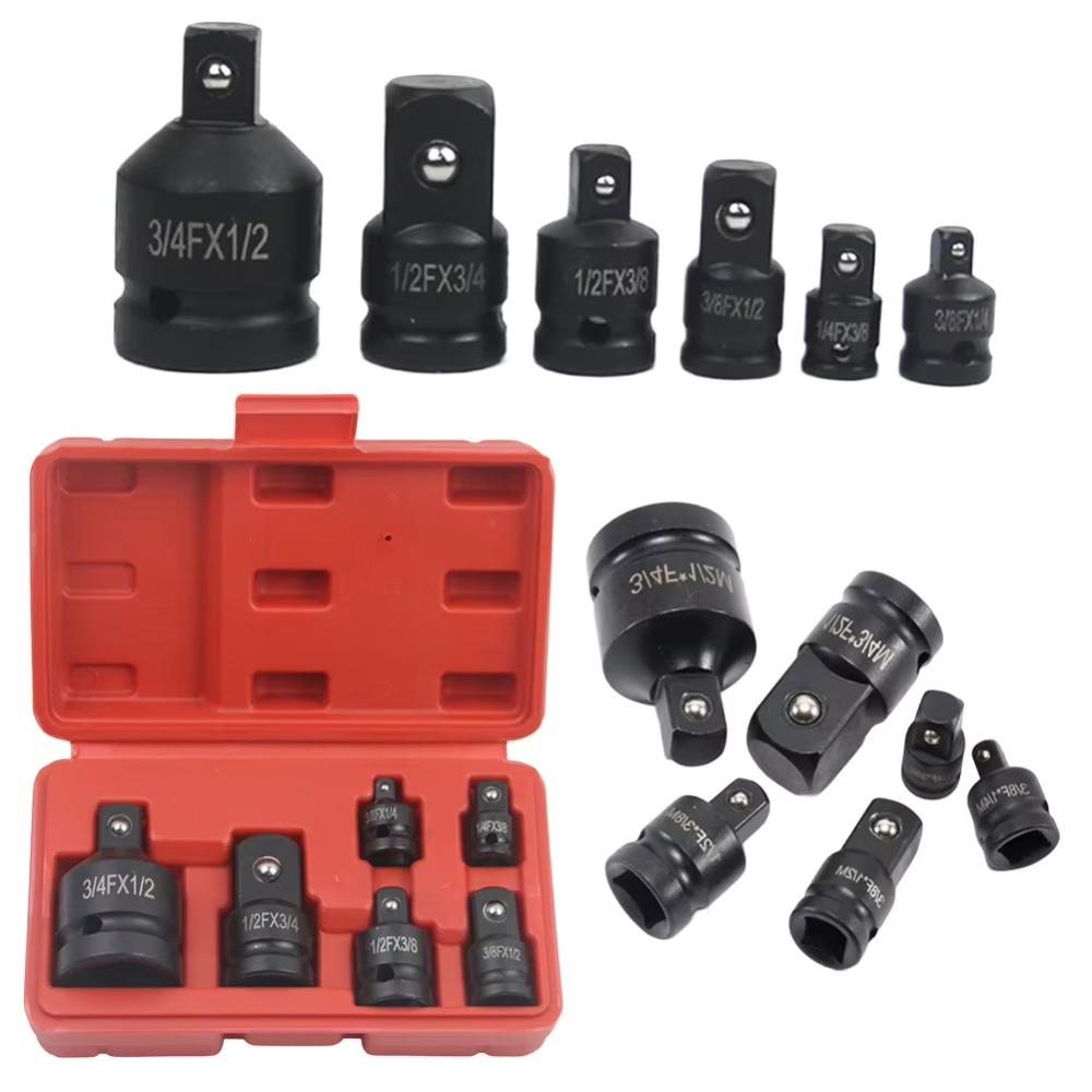 6Pcs/Set Heavy Socket Wrench Set Ratchet Breaker With Storage Box Pneumatic Sleeve Adapter 1/4 1/2 3/8 3/4 WrenchHand Tool Set