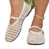 Mode 2025 Mode Damen Schuhe Schnallenriemen Damen Ballerinas Neu Täglich Übergröße Mesh Leicht Weiche Sohle Bequem Flach Niedrige Absätze