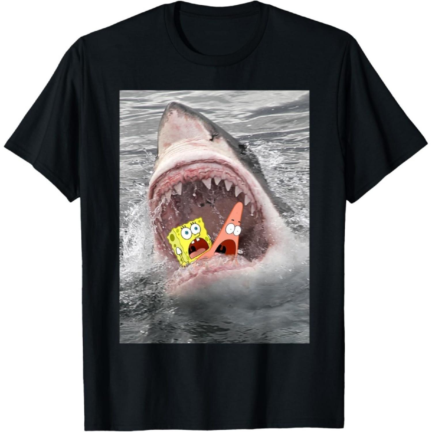 

Spongebob SquarePants Shark Attack Humorous T-Shirt T-Shirt XXXXXL