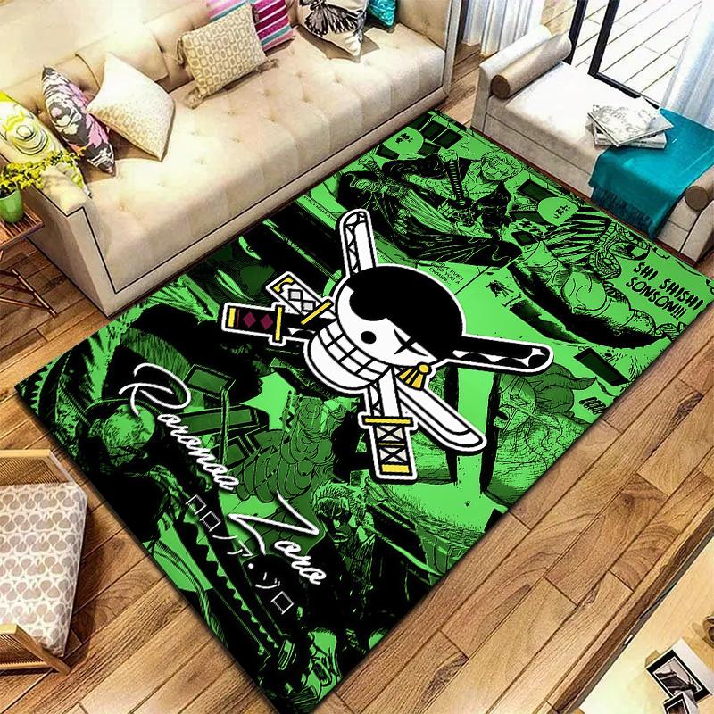 Tapis Tapis Tapis Pirates du Chapeau de Paille One Piece Pour Salon Chambre Maison Décoration de Canapé, Tapis de Sol Antidérapant pour Jouer aux Enfants