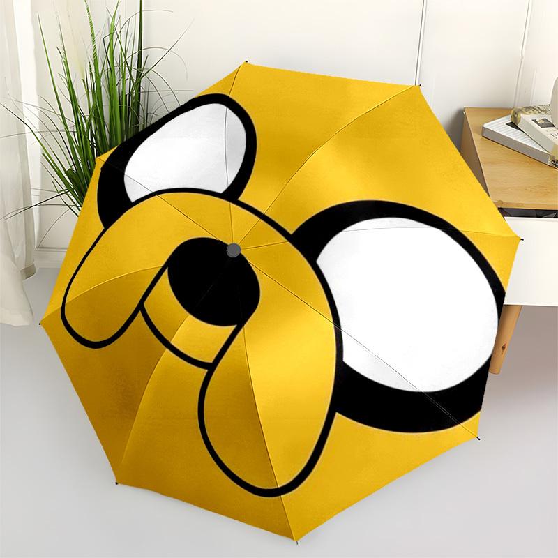 1pc Adventure Time, Jake Automatic Cute Umbrella 8-Bone Design Compact Gear for Outdoor Travel, Perfect Helloween Chrismas Gift for Friends or Family