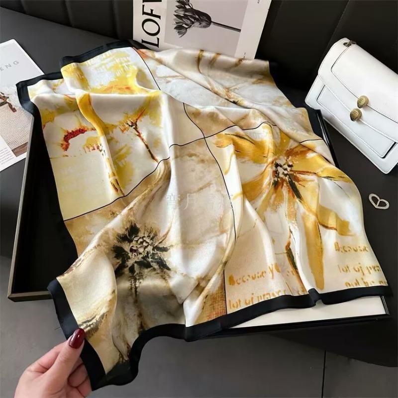 70 silk scarf square scarf high sense fashion versatile professional simulation silk small scarf versatile printed women's silk scarf