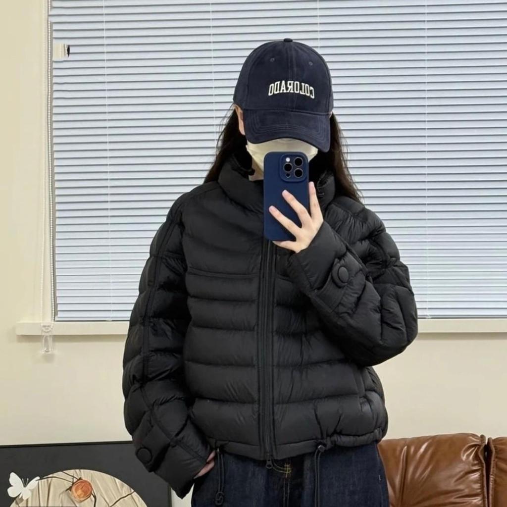 Women's 2025 Korean Style Loose Cotton Jacket - Autumn Winter Fashion with Stand Collar