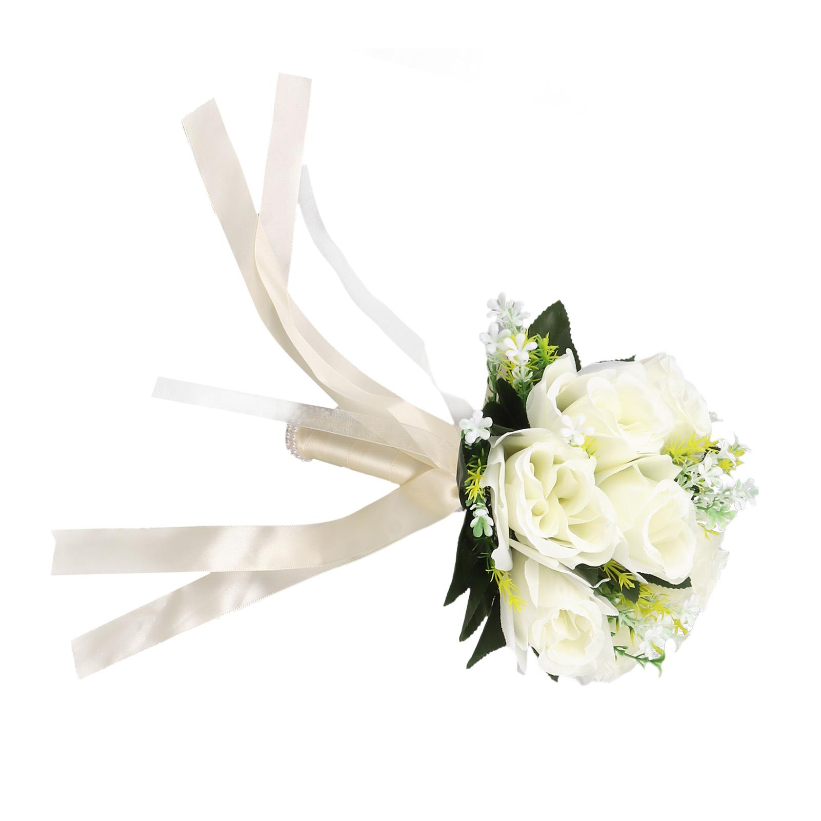 

Wedding Bouquets Silk and Plastic Romantic Exquisite Comfortable Handle Beautiful Bridal Bouquet for Home Decoration