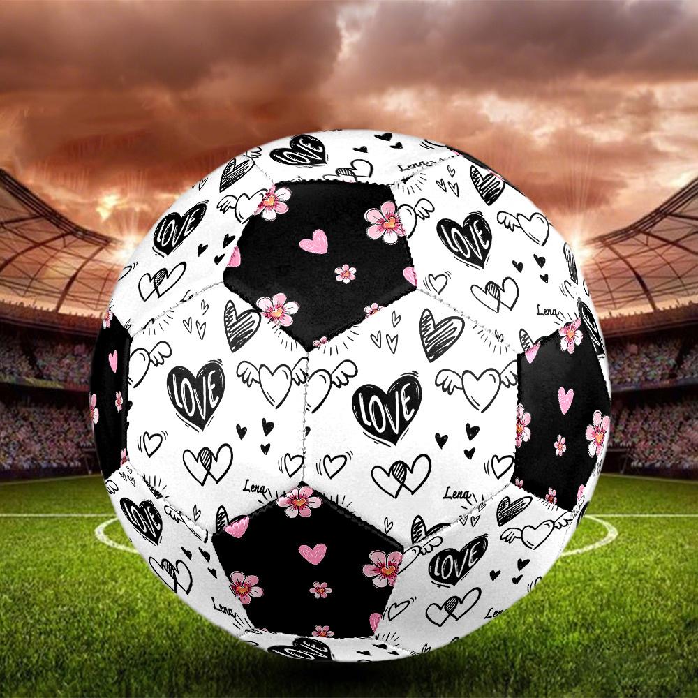 1PC Love Motion Floral Hearts Soccer Ball Size 5 Football Machine Sewn Indoor/Outdoor Universal Football A45