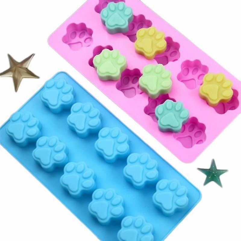

Food Grade Silicone Moulds Animal Paw Print DIY Chocolate Cookie Mold Jelly Color Random