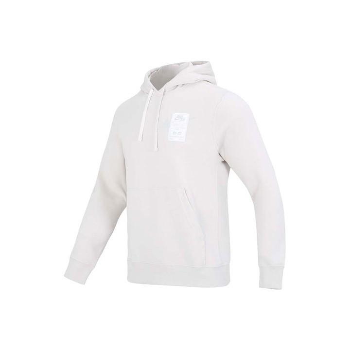 Nike Solid Color Pullover Hoodie with Printed Logo Long Sleeve Sweatshirt Men M