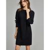 ELLE Women's Black Hollow-Out Lace-Up Long Dress
