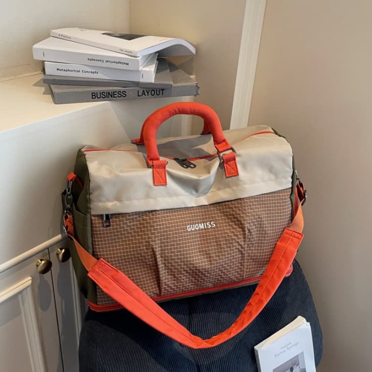 Plaid Large-capacity Travel Bag Women's Shoulder Bag