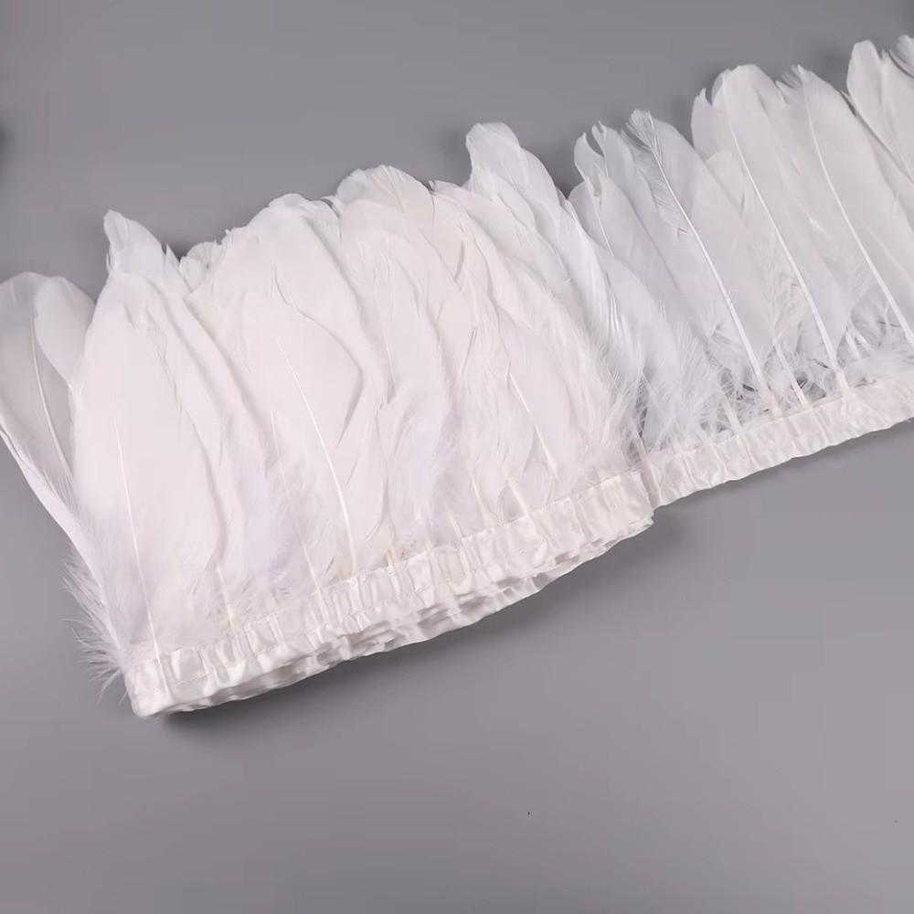 DIY 2M Feather Trims Fluffy Dyed Goose Real Geese Duck Feathers Natural Handmade Crafts Fringe Ribbons Wedding Accessories