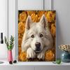 Samoyed and roses Pattern  3pcs 100% Round Full Drill 5D DIY Diamond Painting Embroidery Cross Stitch Rhinestone Décor
