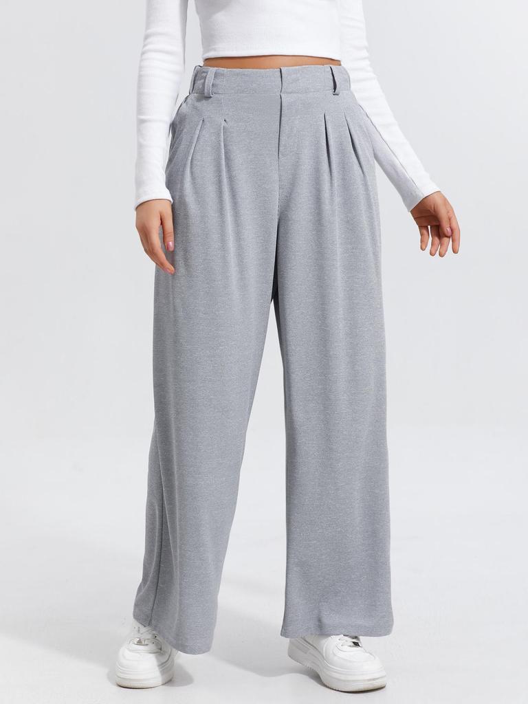 2025 Europese en Amerikaanse Dames Hoge Taille Wijde Pijp Elegante Casual Broek