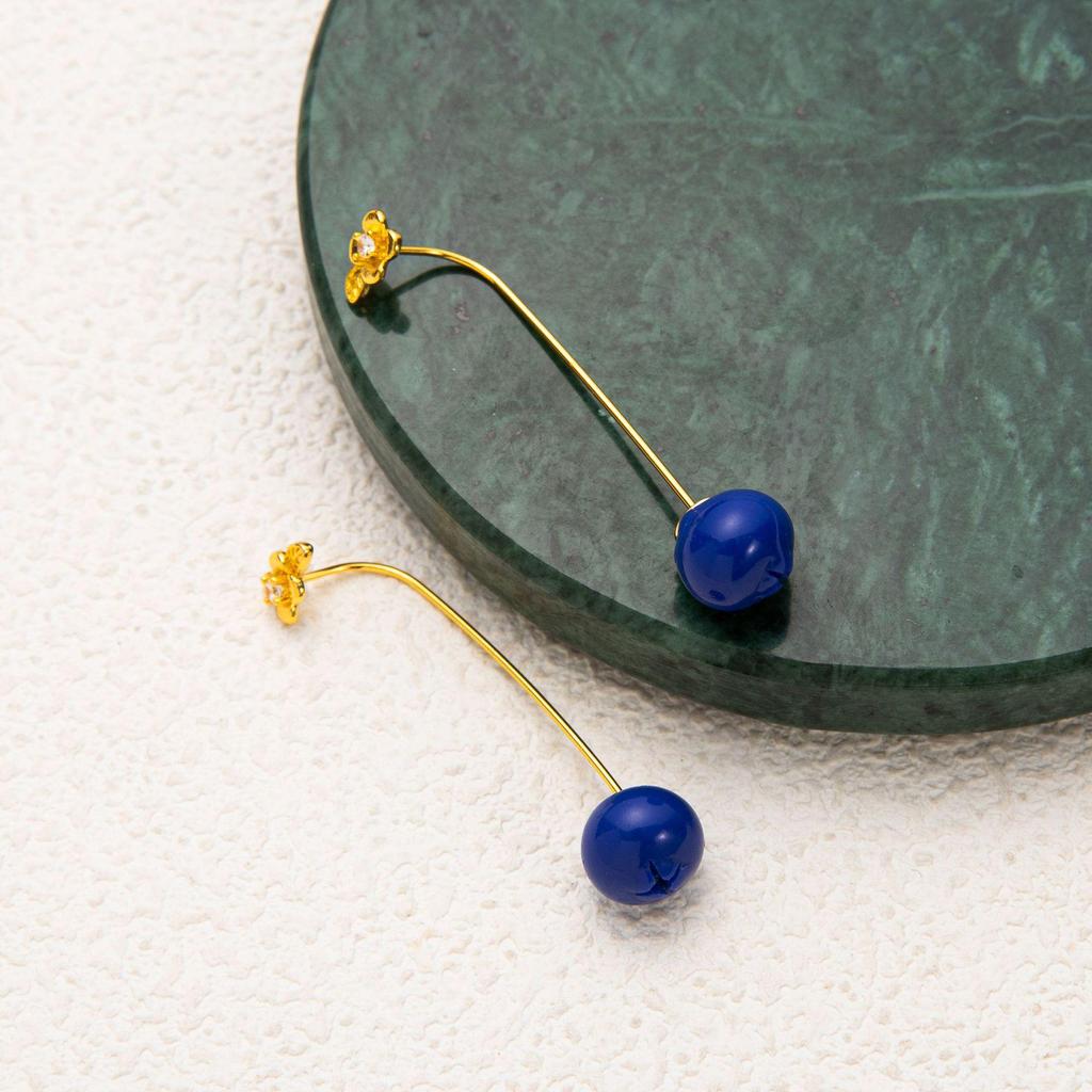 18K Gold-Plated Fruit & Vegetable Earrings: European & American INS-Inspired Fresh Design