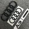 Audi A3 4 Ring Logo ABS Black Car Hood Front Bonnet Grill Rear Trunk Emblem Sticker A3 Mark Quarrto Emblem For A3 2010-2020