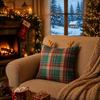 Square Christmas Pillowcases Soft Throw Pillow Case Britain Style Cushion Cover  Christmas Decor