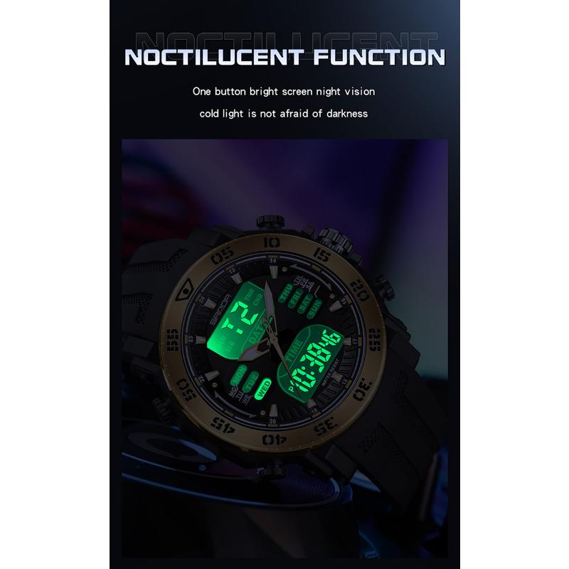 SANDA Nuevos Relojes para Hombres Moda Tendencia Reloj electrónico Juvenil Reloj de Anillo de Acero Multifuncional