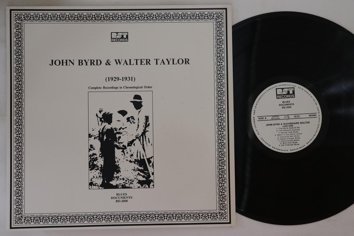 

LP Record JOHN BYRD, WALTER TAYLOR - (1929-1931) BD2008 RST 1987 Austria Blues Used