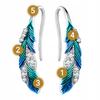 Earrings Colorful Feather S925 Peacock Zircons Feathers Crystals Bird