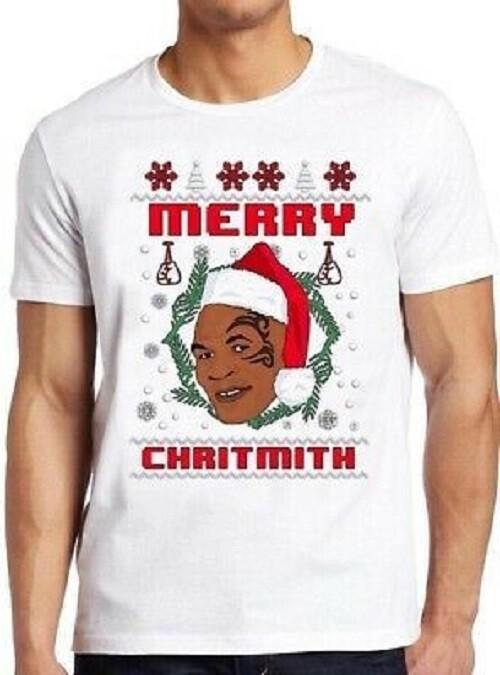 Mike Tyson Christmas Chrithmith Boxing Funny Vintage Cool Gift Tee T Shirt M202 S