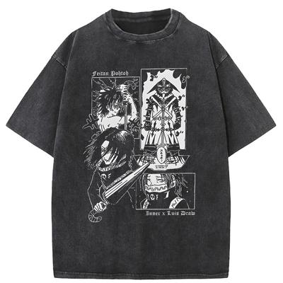 Feitan Herren T-Shirt Anime Casual T-Shirt Kurzarm Rundhals T-Shirt Baumwolle Streetwear Anime Kleidung