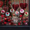 Yousheng Valentine's Day Window Clings Rose Flower Heart Static PVC Window Glass Decals Reusable Double-Sided Static Stickers for Wedding Anniversary