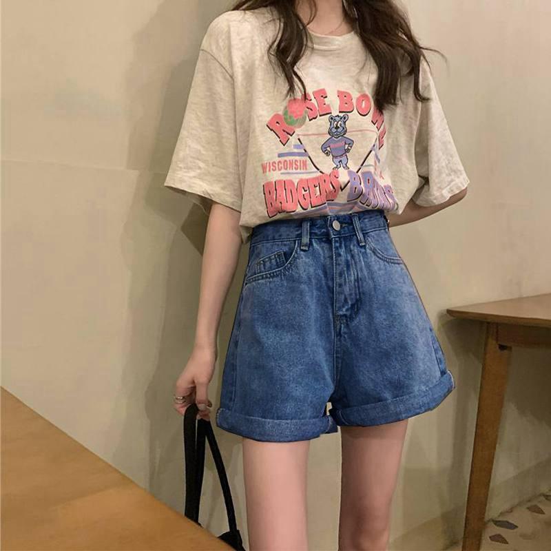 

Women s High Waist Black Denim Shorts - Summer 2022, Slimming, Plus Size, Fashion Rolled Hem, Casual Hot Pants S темно-синього кольору