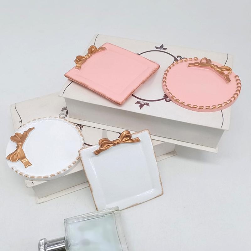 Durable Resin Candle Tray Holder Featuring Retro Design For Easy Cleaning And Desk Organization In Busy Lifestyles