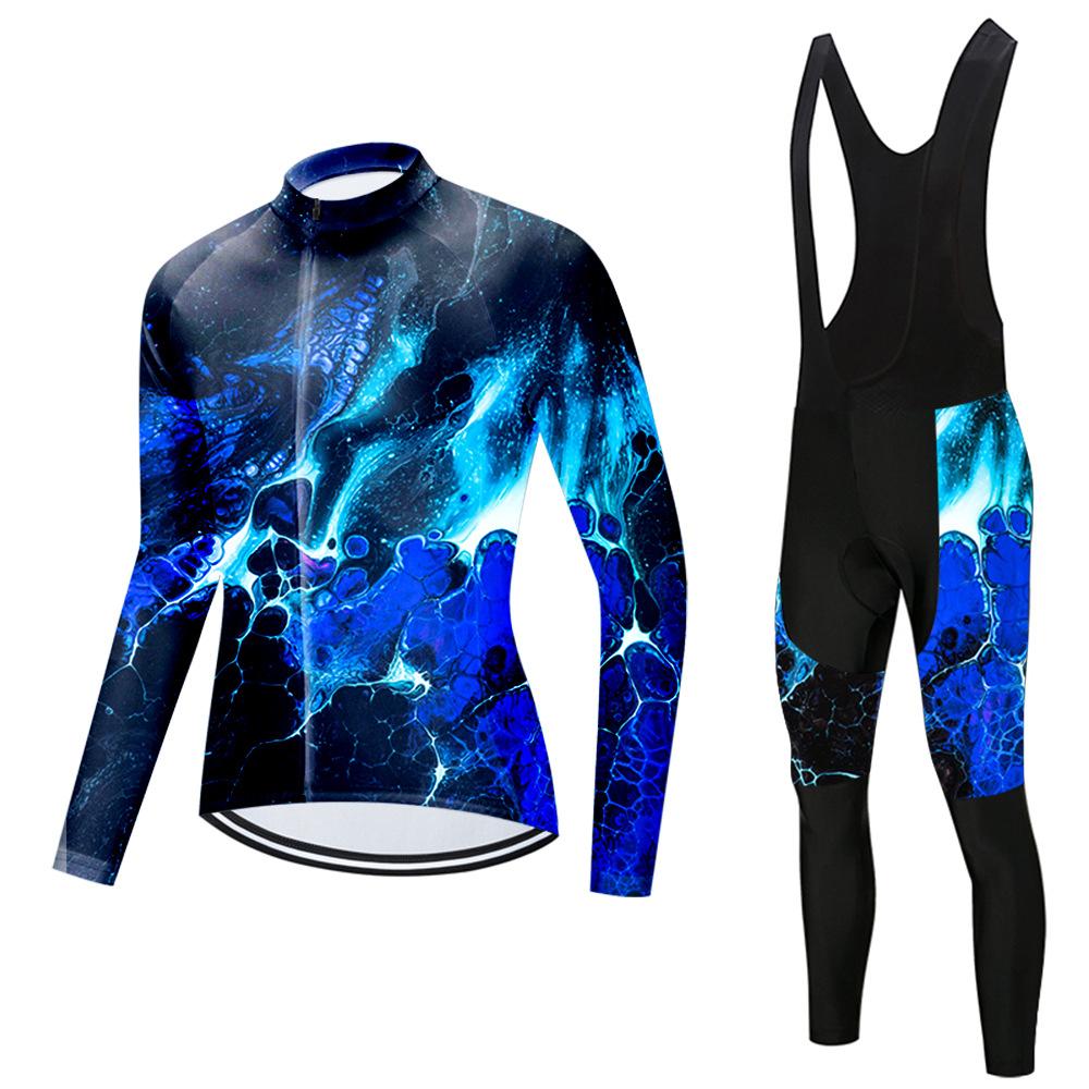 Set Long Sleeve Top Strap Pants Cycling Suit 2026 Autumn Breathable Cycling Suit Set