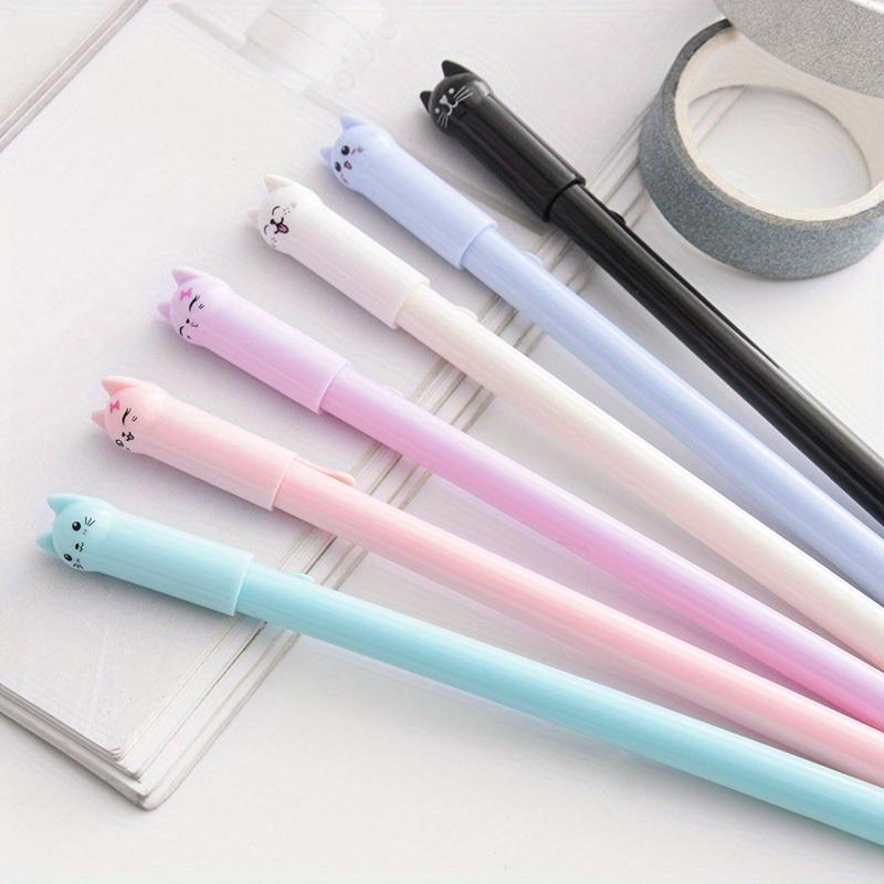 6PCS/set Kawaii Cat Gel Pen 0.5mm Creative Cute Neutral Ink Pen Office Writing Supplies