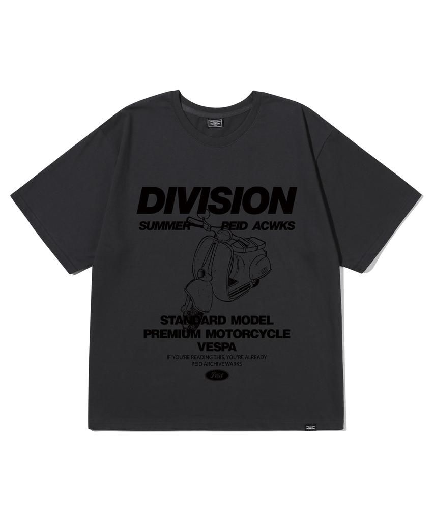 Peideu Pd Division Short Sleeve T-Shirt Charcoal