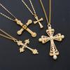4 Stück Modisches Punk-Kreuz-Anhänger-Halsketten-Set Für Damen Vintage Künstliche Kristalle Übertriebene Mehrschichtige Halsketten Neuer Schmuck