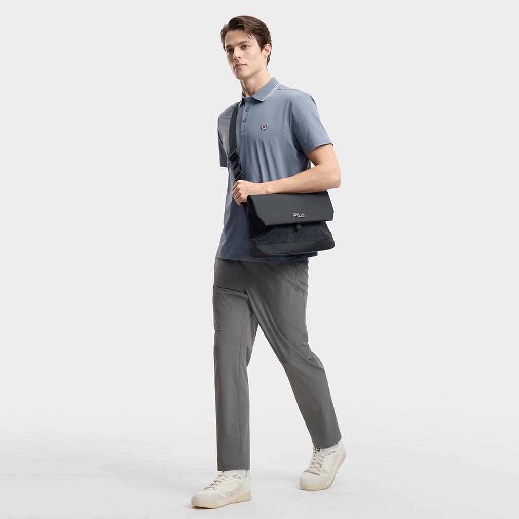 Fila Tennis Classic Fashion Simple Sports Tennis Casual Versatile Comfortable Knitted Short Sleeve Polo Shirt Men Tops Dark-Gray A51M623101FDY